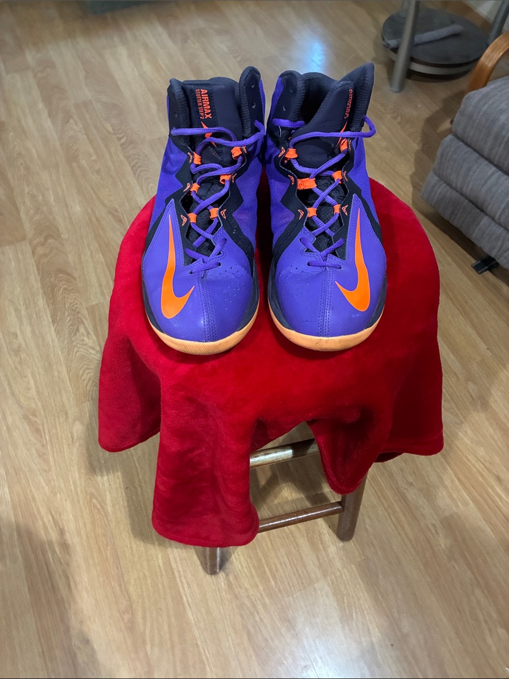 Nike Purple & Orange High-Top Basketball Sneakers